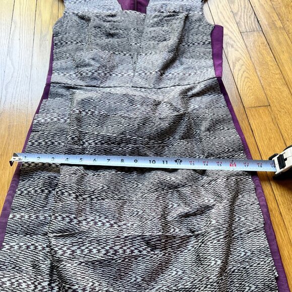 Ports 1961 Size 8 Silk Purple Silver Tiered Sleeveless Pencil Cocktail Dress - Picture 8 of 13
